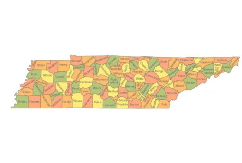 Map of TN Counties and Cities