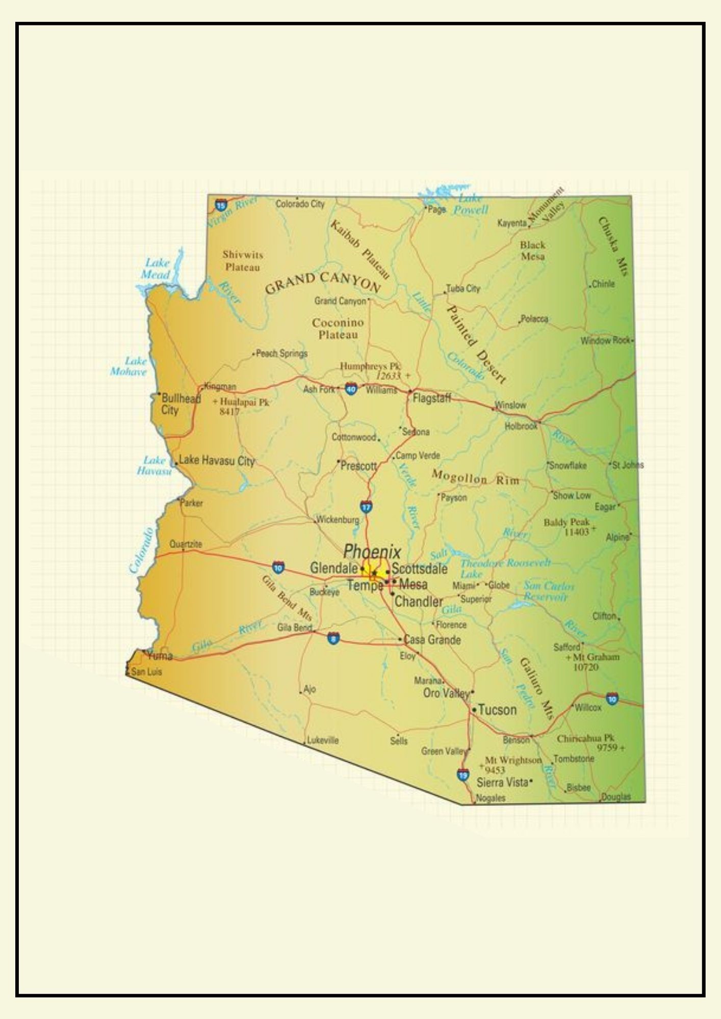 Arizona County Map Map Of Az Counties And Cities 1441