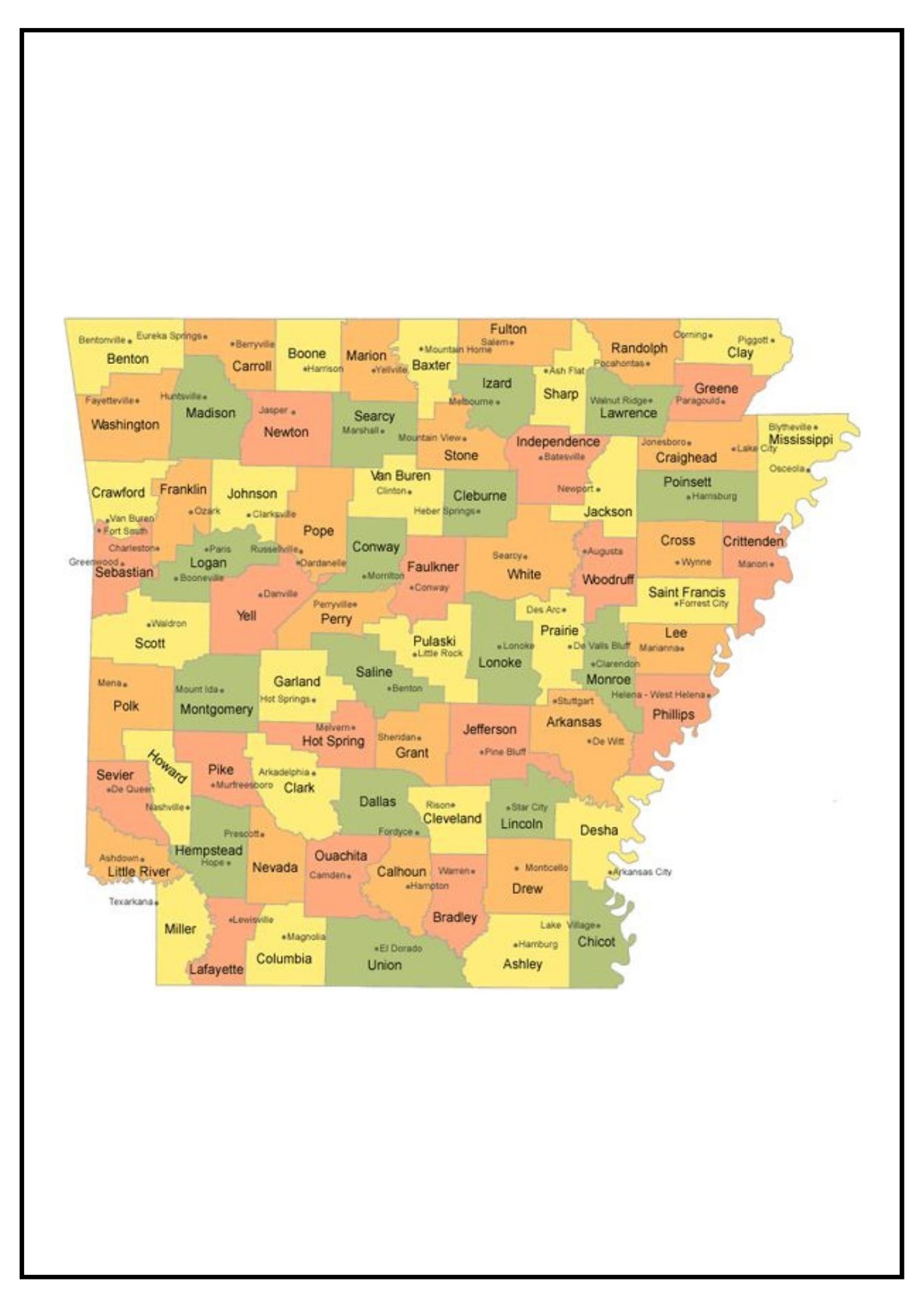 Arkansas County Map [Map of AR Counties and Cities]