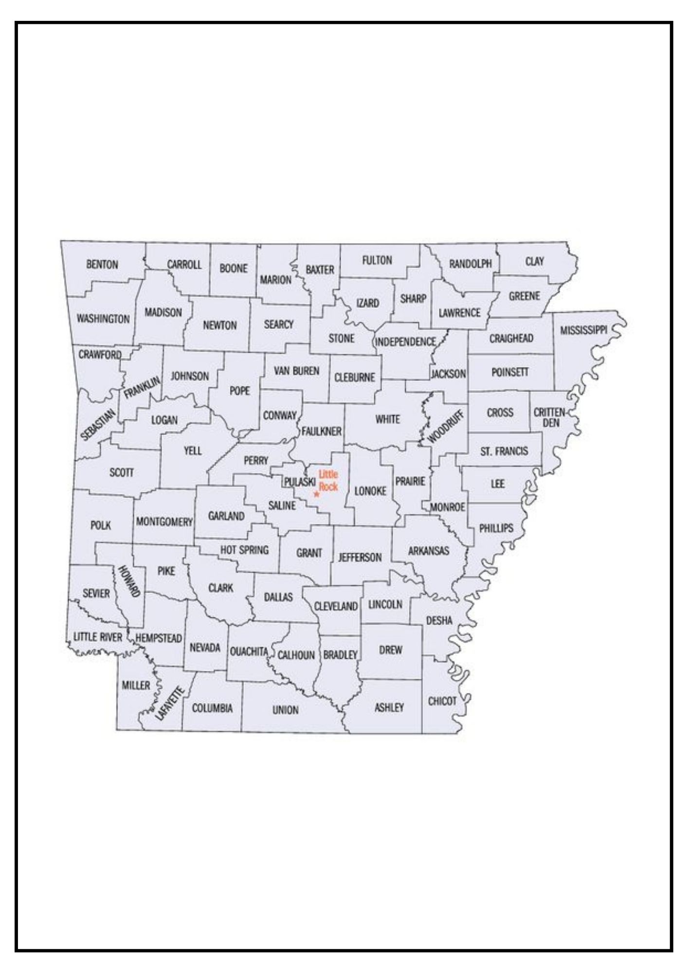 Arkansas County Map [Map of AR Counties and Cities]