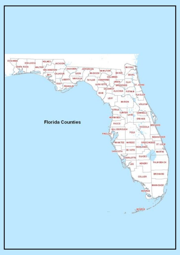 State of FL Map with Counties