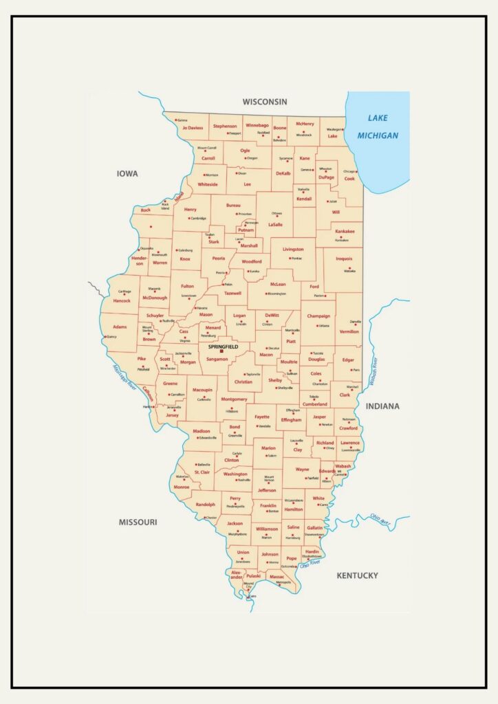 Illinois County Map [Map of IL County and Cities]