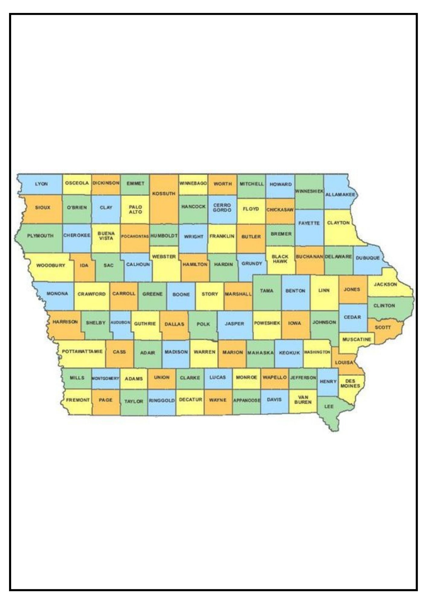 Iowa County Map [Map of IA Counties and Cities]