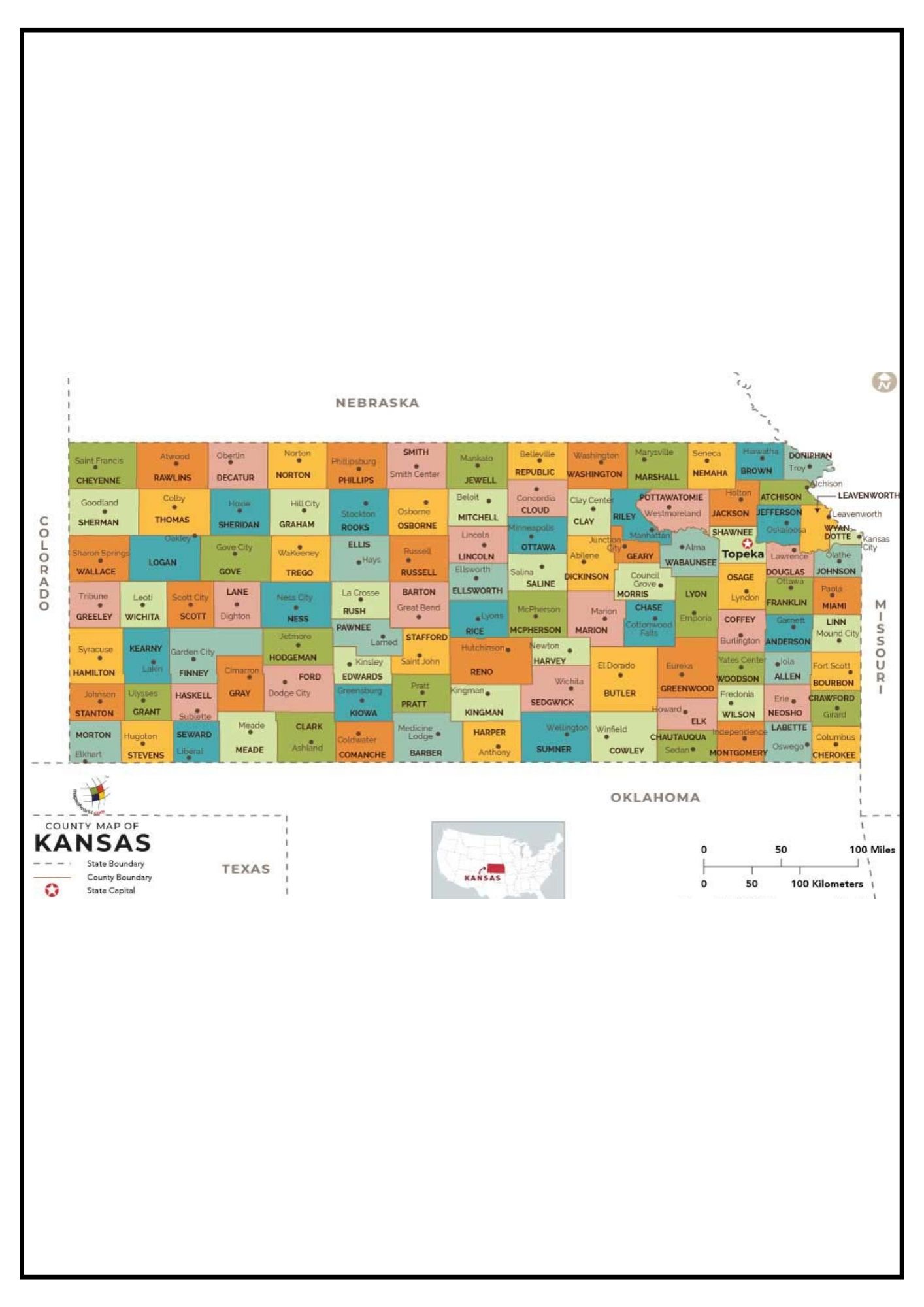 Kansas County Map [Map of KS Counties and Cities]