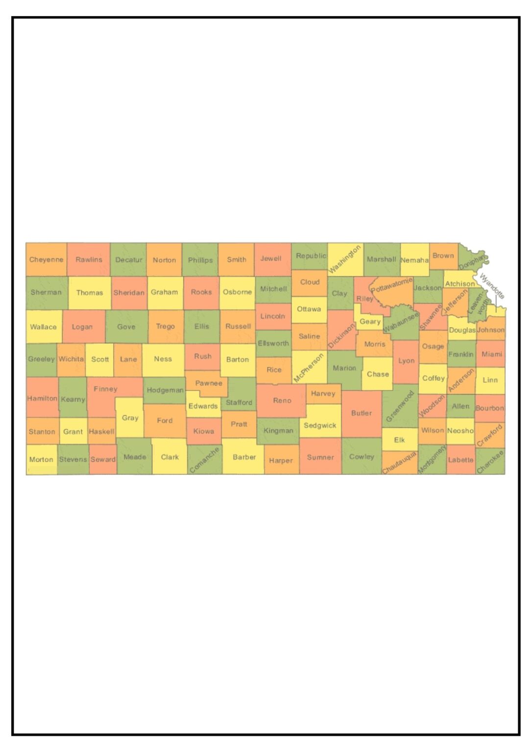 Kansas County Map [Map of KS Counties and Cities]