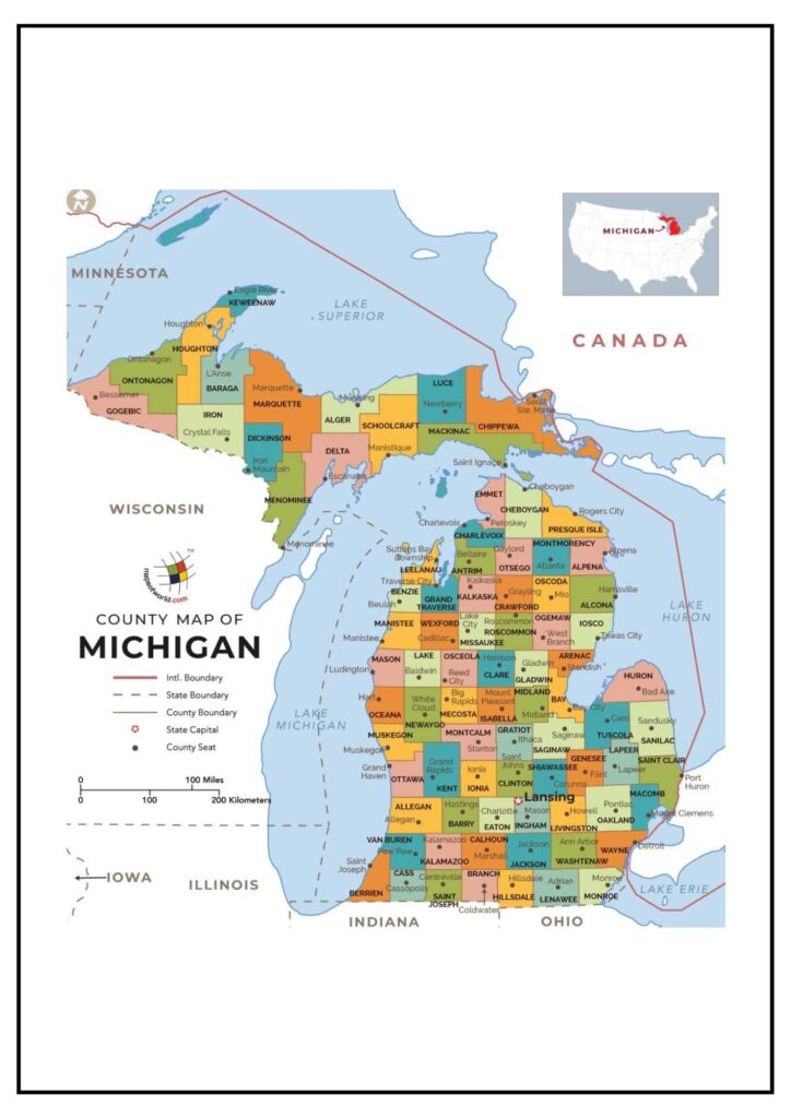 Oakland County Map Michigan
