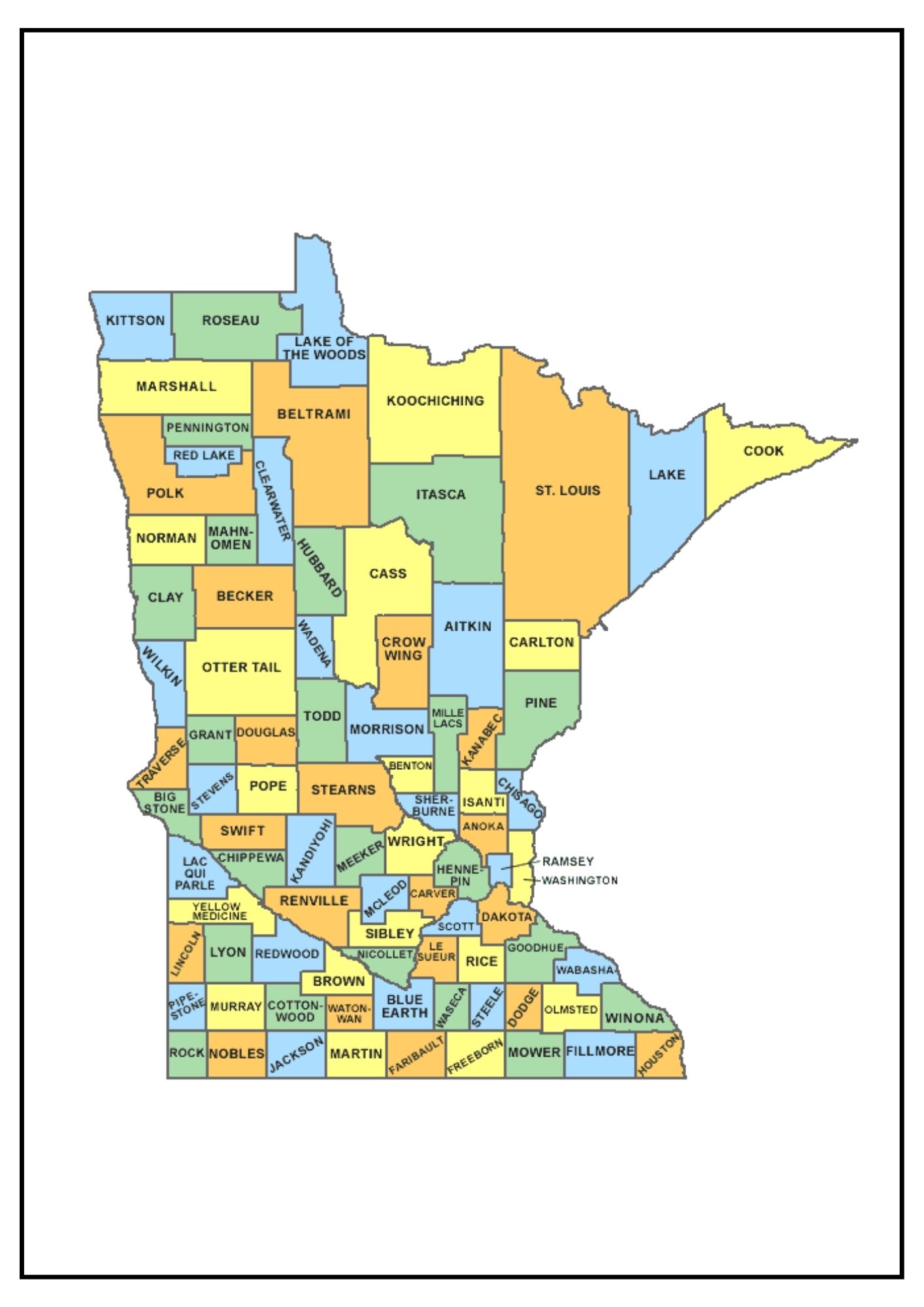 Minnesota County Map Map Of Mn Counties And Cities 0583