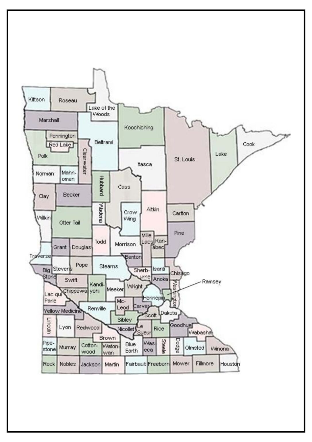 Minnesota County Map [Map of MN Counties and Cities]