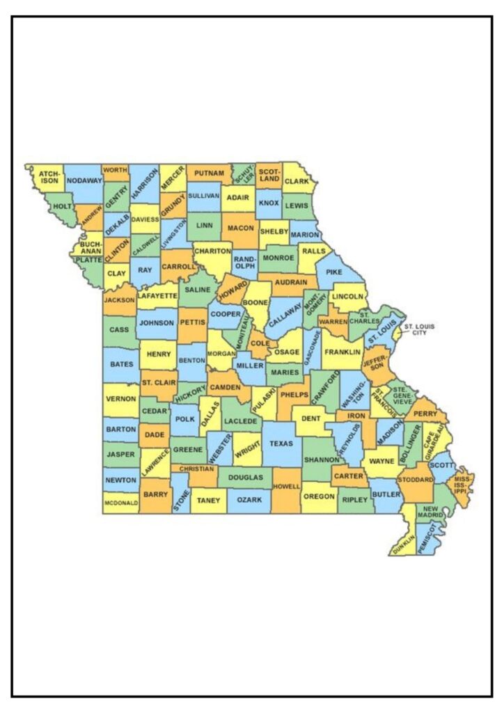Map of Missouri Counties and Cities