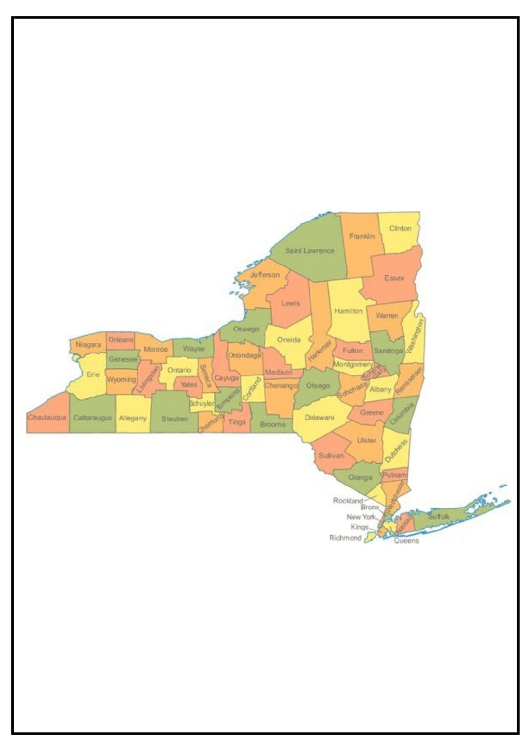 New York County Map [Map of NY Counties and Cities]