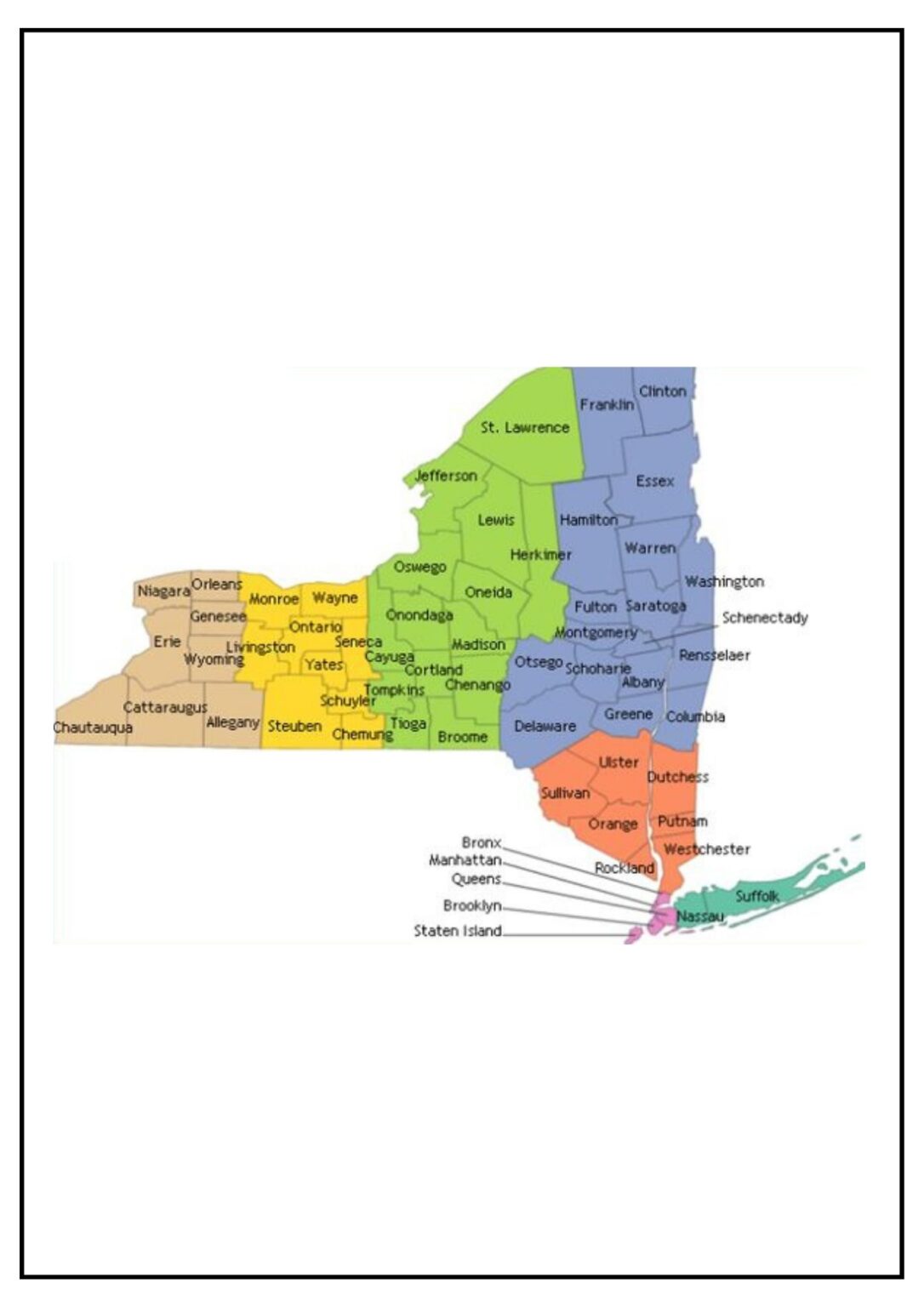 New York County Map [Map of NY Counties and Cities]