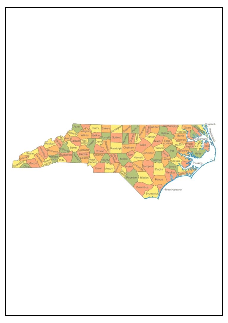 North Carolina County Map [Map of NC Counties and Cities]