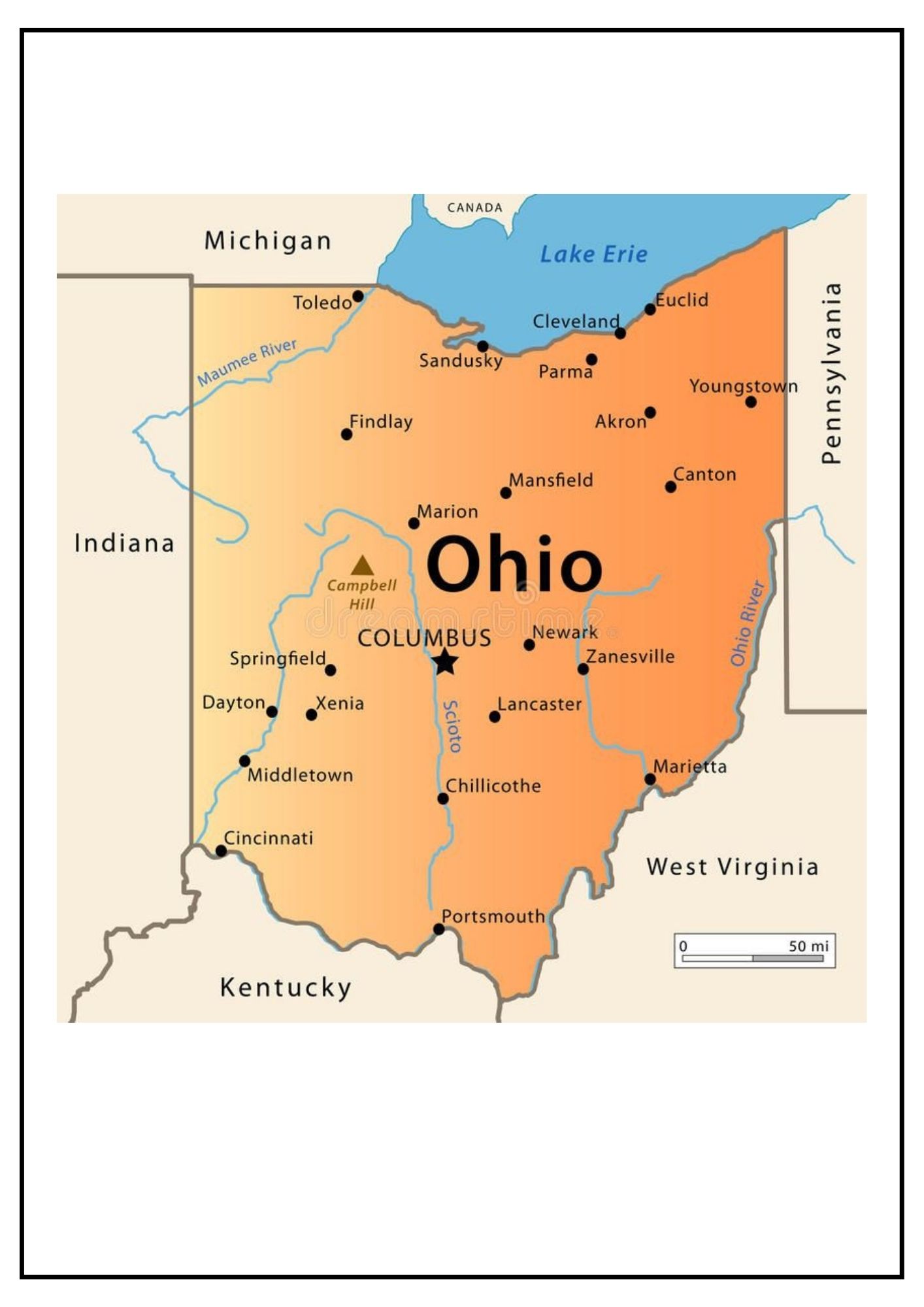 Ohio County Map [Map of Ohio Counties and Cities]