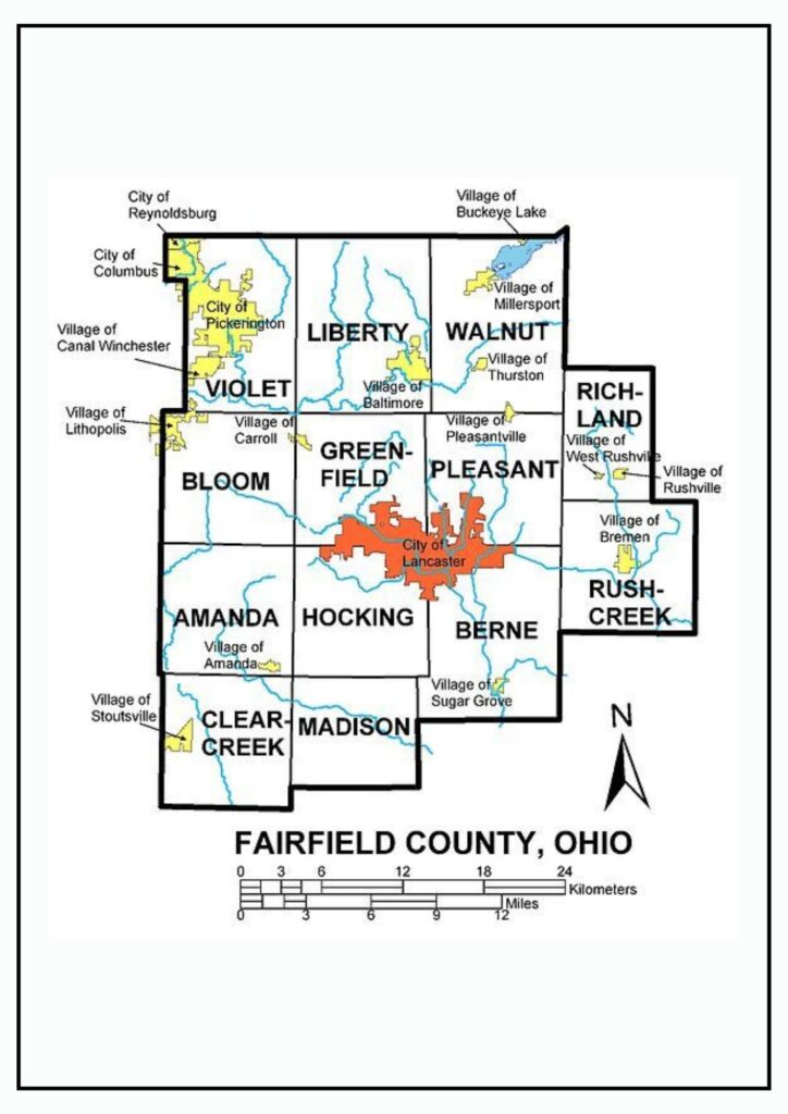 Ohio State Map of Counties