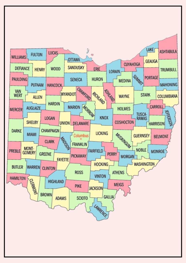 Ohio County Map [Map of Ohio Counties and Cities]