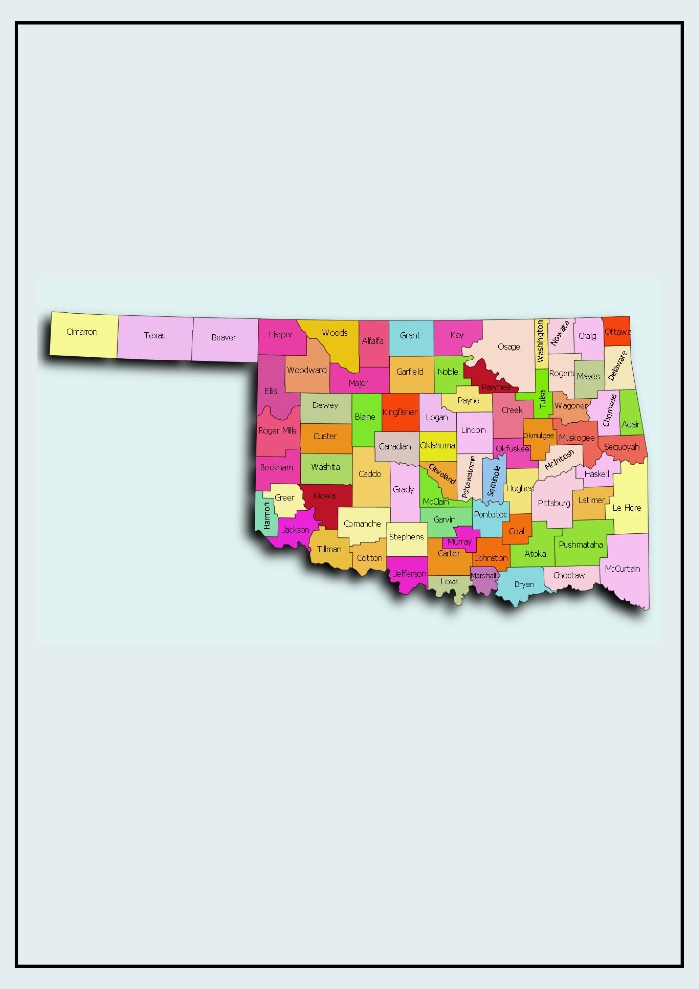 Oklahoma County Map [Map of OK Counties and Cities]