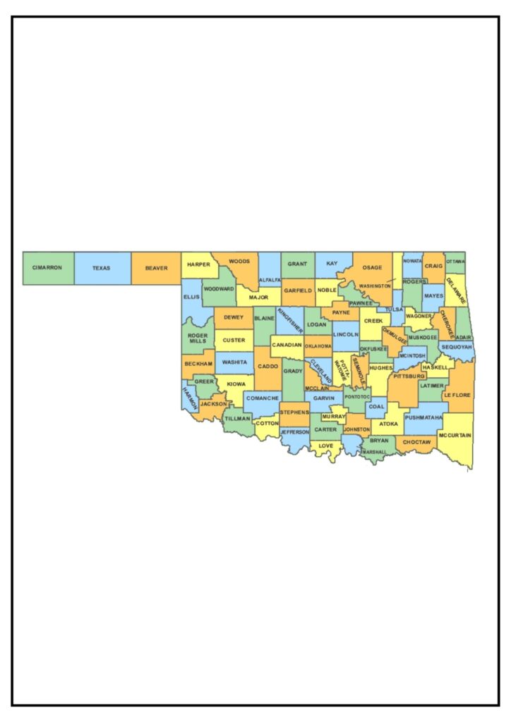 Map of Oklahoma Counties and Cities