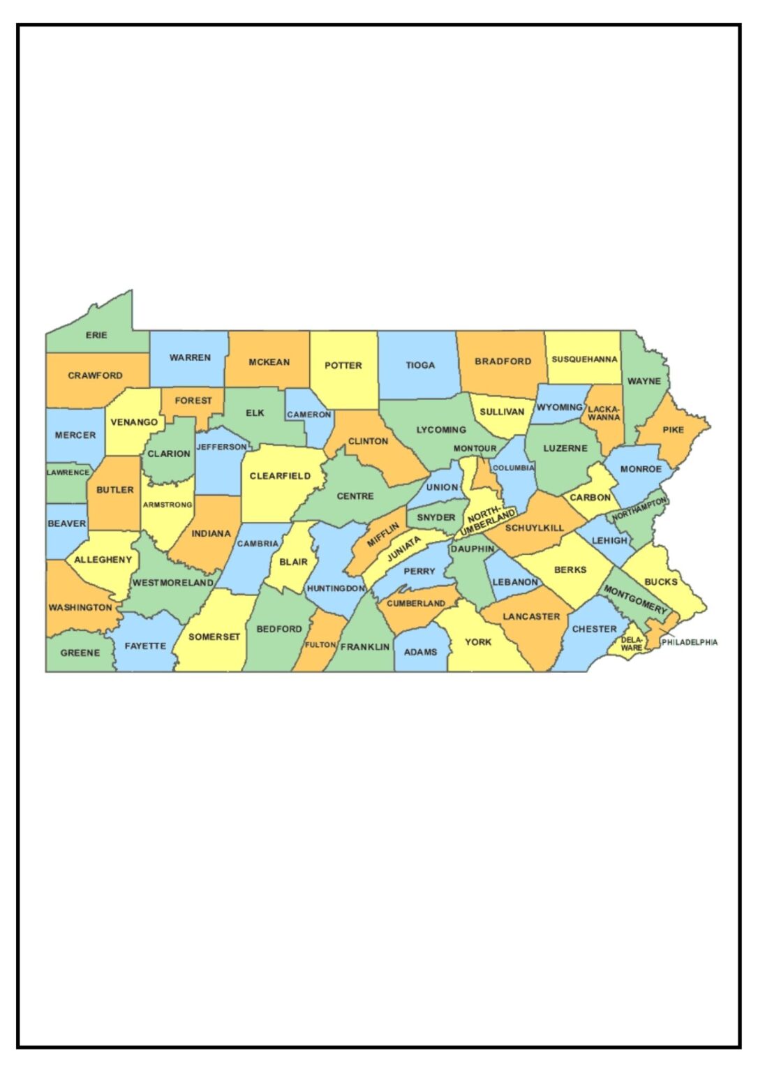 Pennsylvania County Map [map Of Pa Counties And Cities]