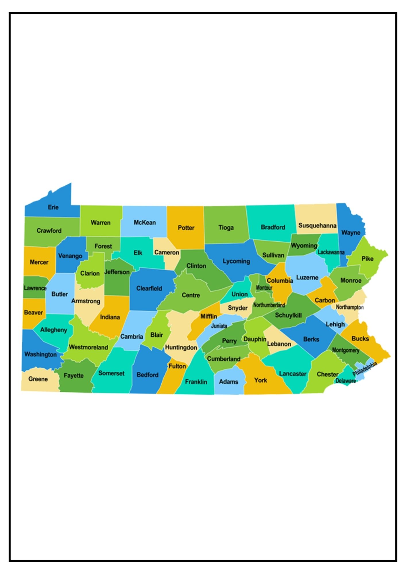 Pennsylvania County Map Map Of PA Counties And Cities   Pennsylvania County Map 4 