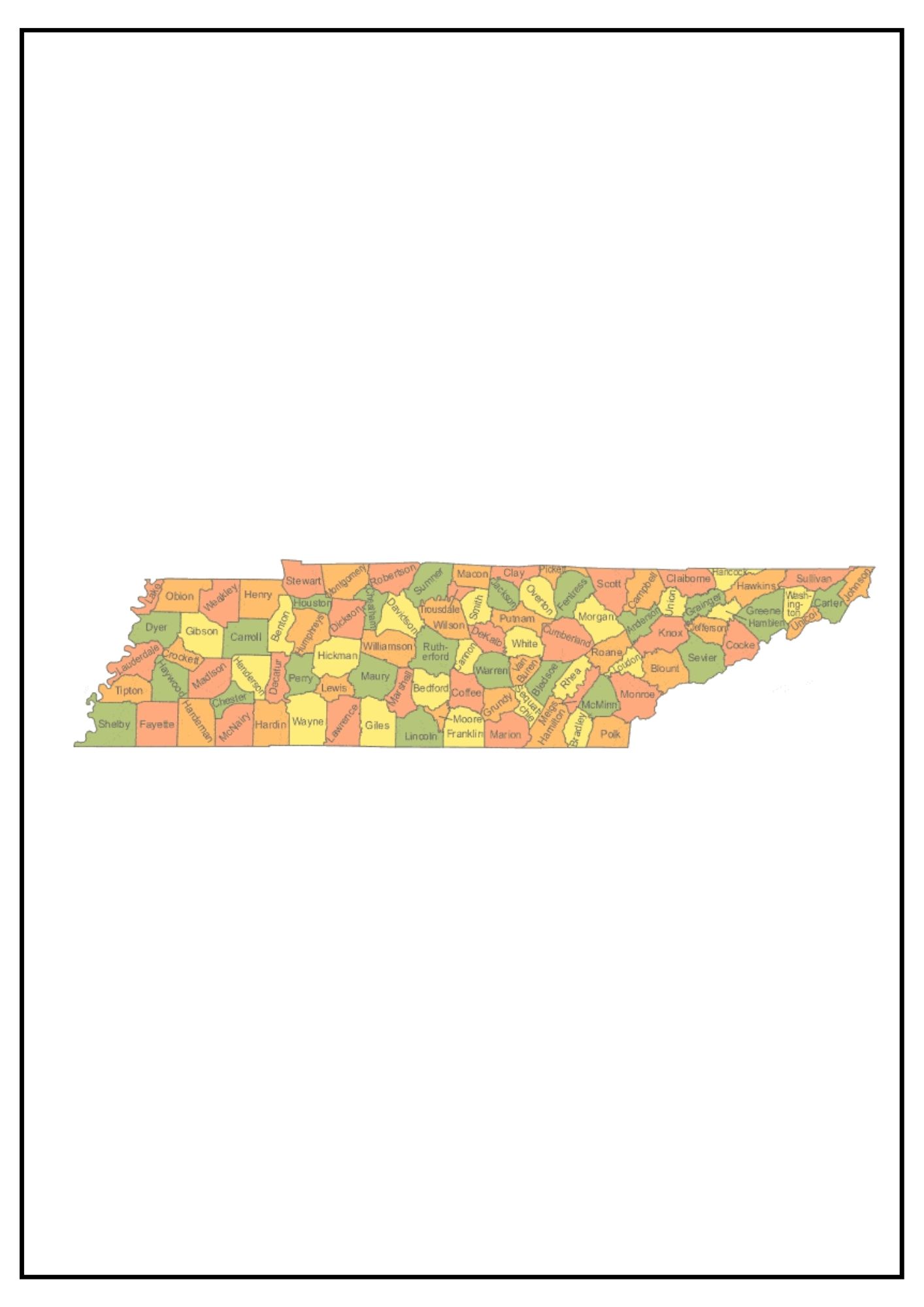 Tennessee County Map [Map of TN Counties and Cities]