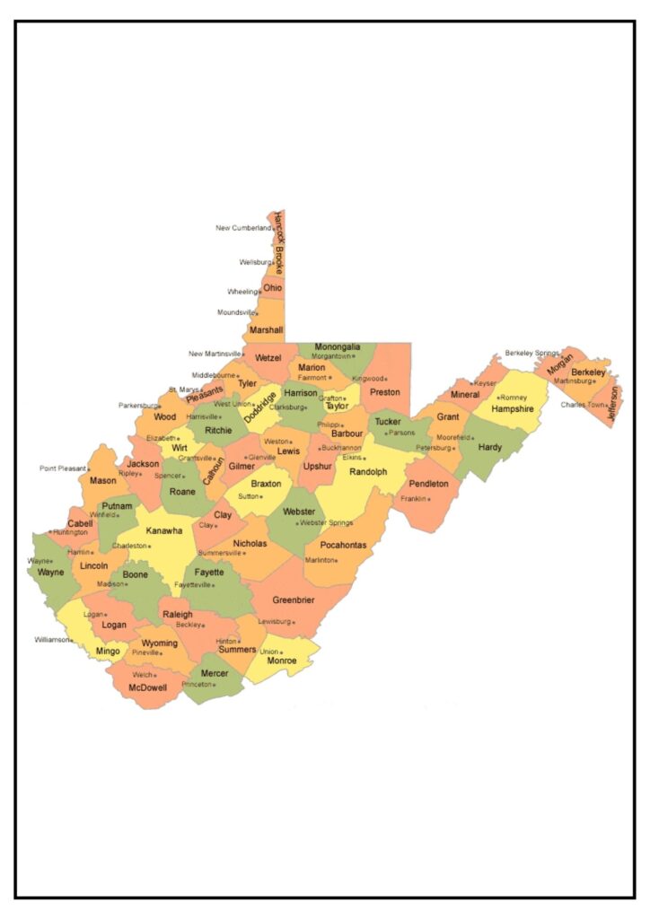 County and City Map of Virginia
