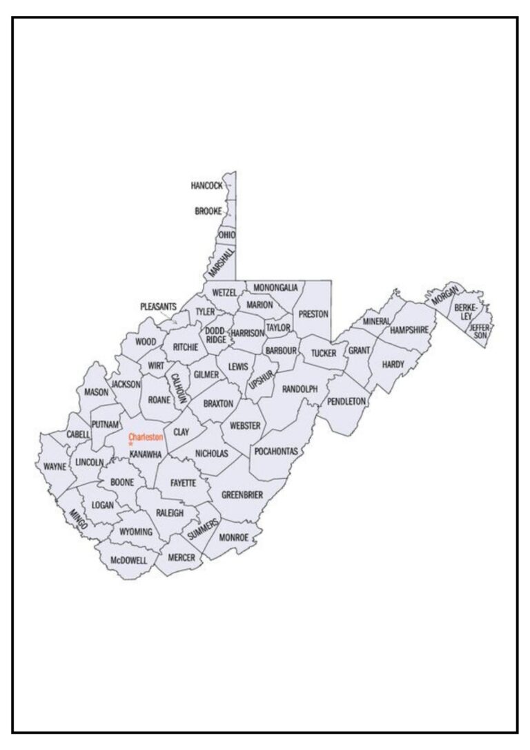 West Virginia County Map [Map of WV Counties and Cities]