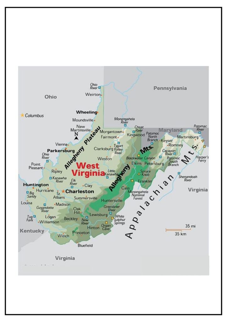 County Map West Virginia