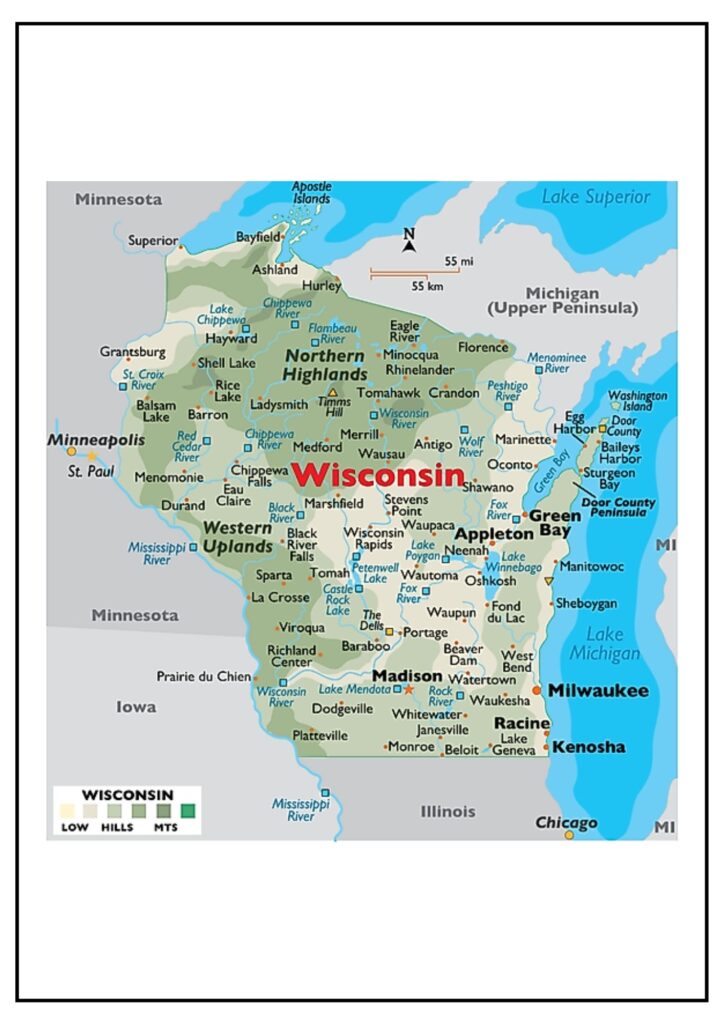 Wisconsin County Map 