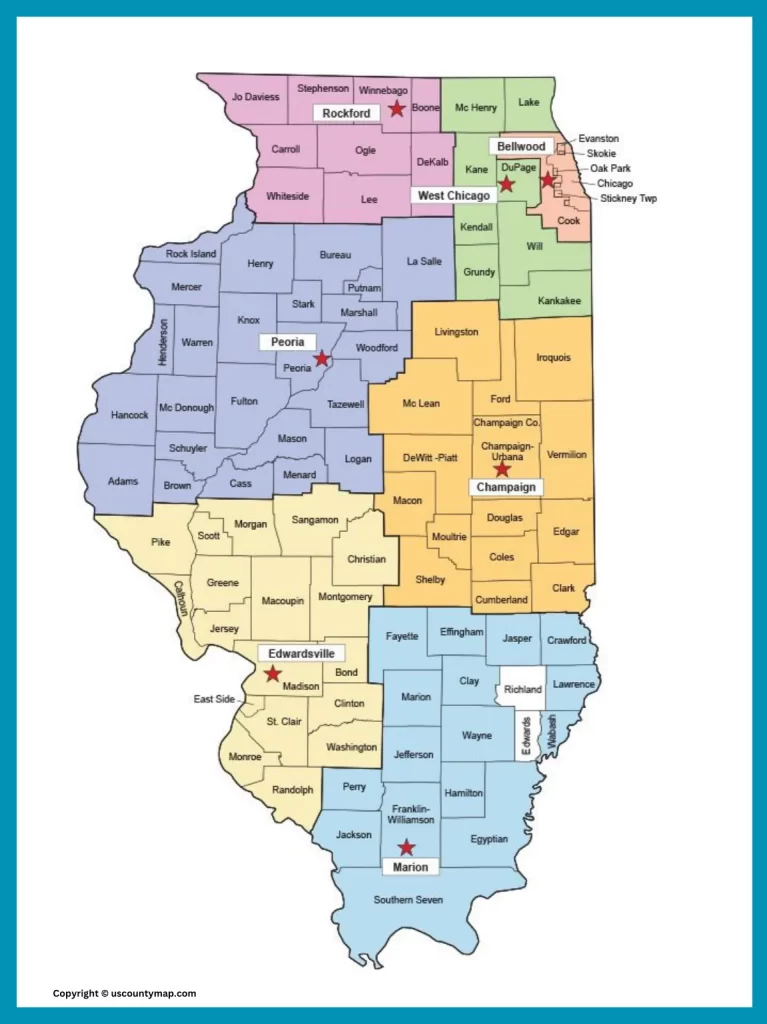 illinois County map