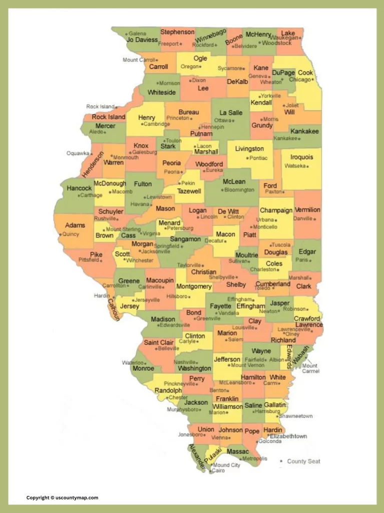 illinois map Printable 