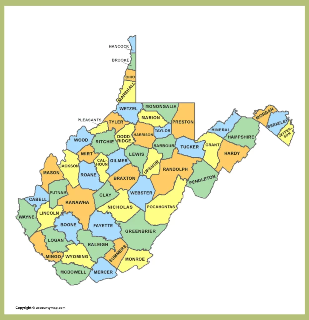 west virginia map With cities