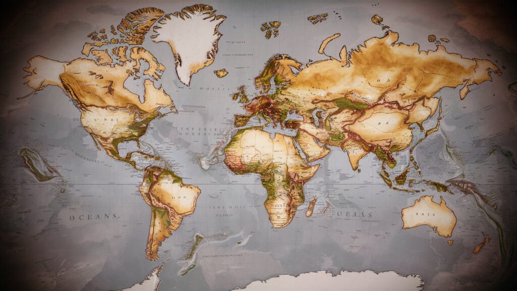 Blank Colored World Map