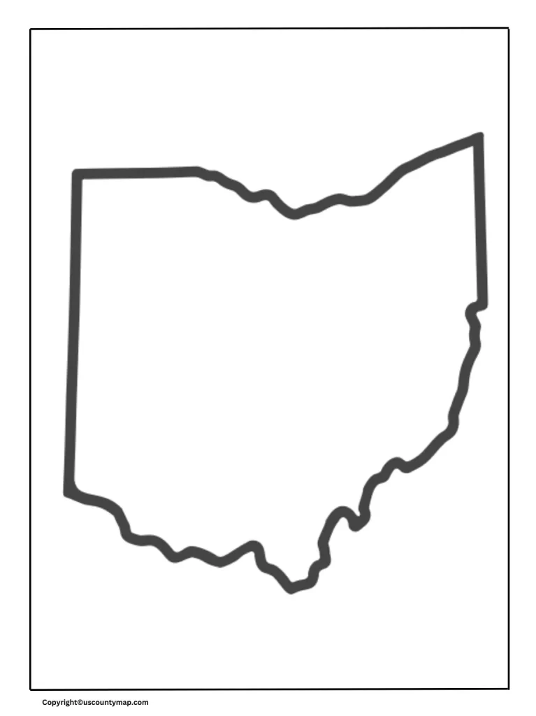 Blank Ohio Map Worksheet with Outline Map