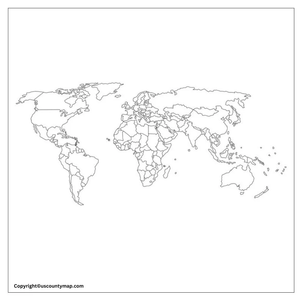 Blank World Map with Borders