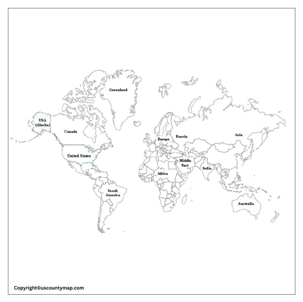 Blank Map of the World with Continents