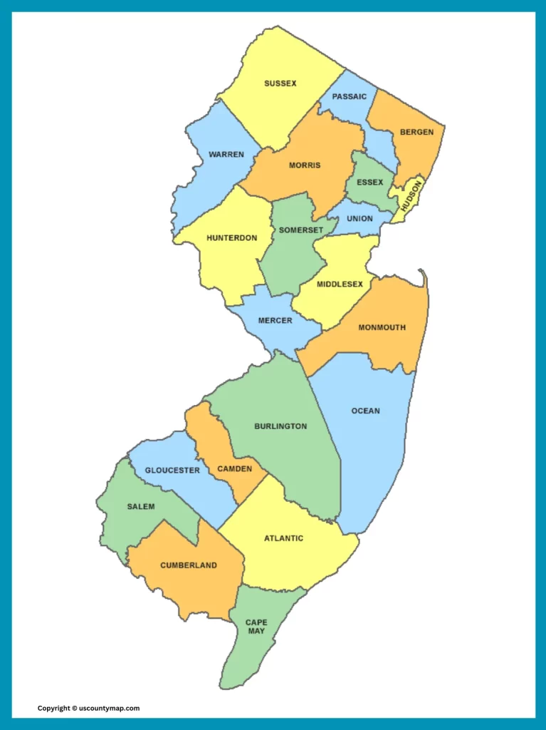 New Jersey County Map