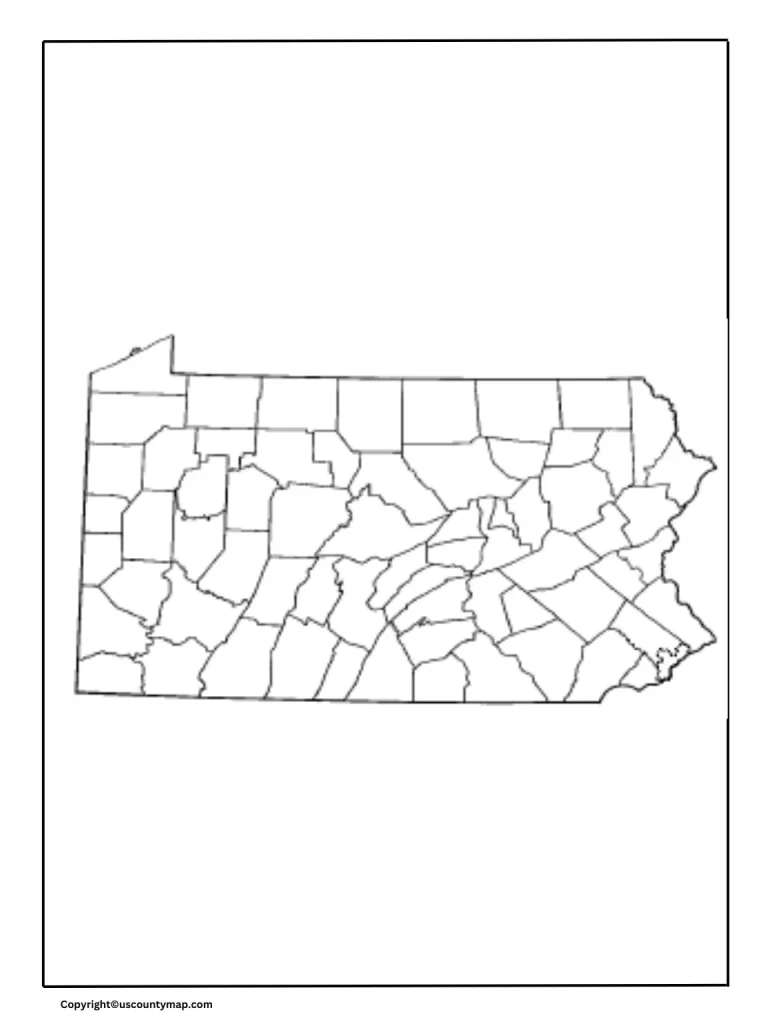 Printable Map of Pennsylvania