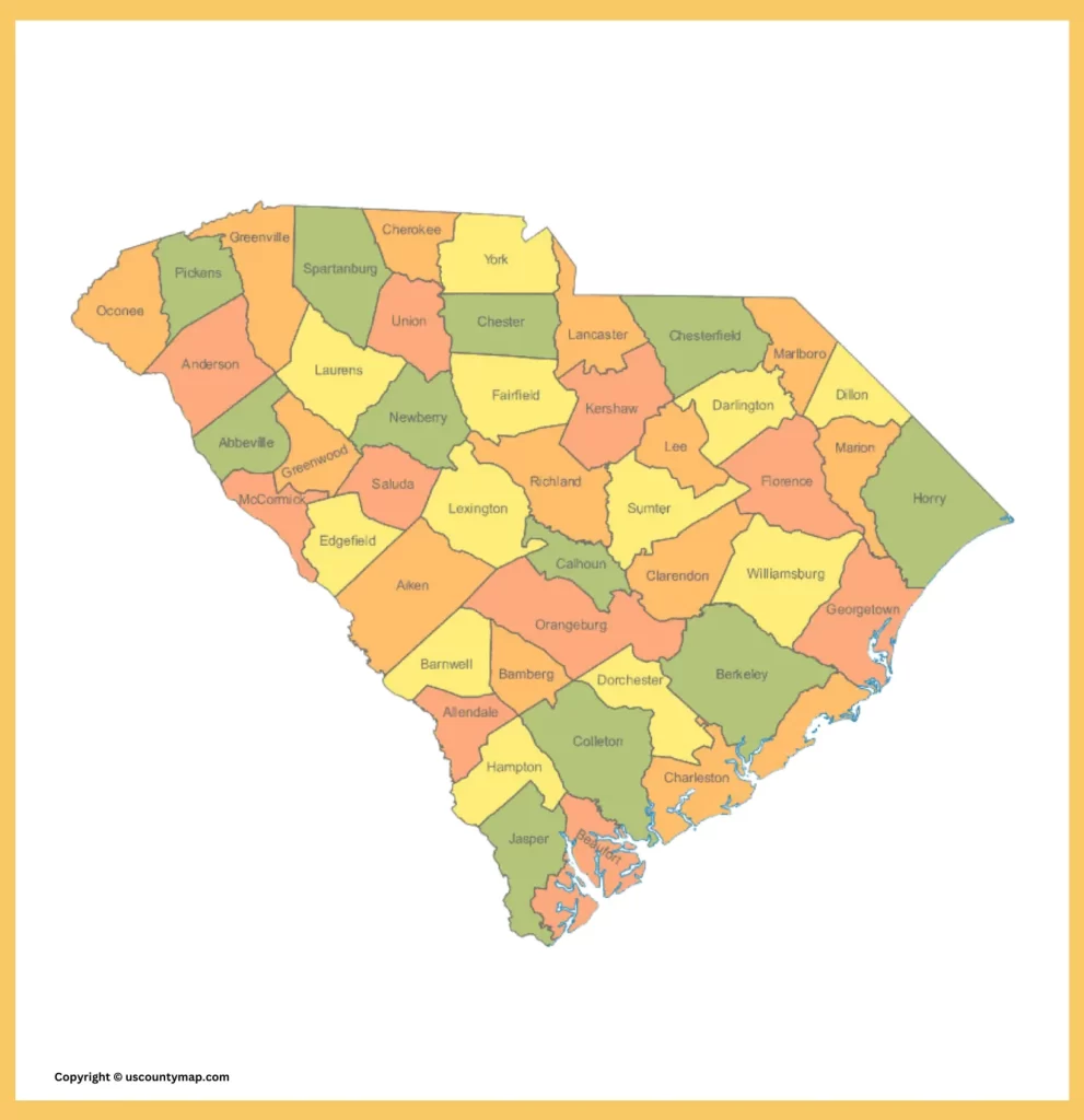 Hampton County South Carolina Map