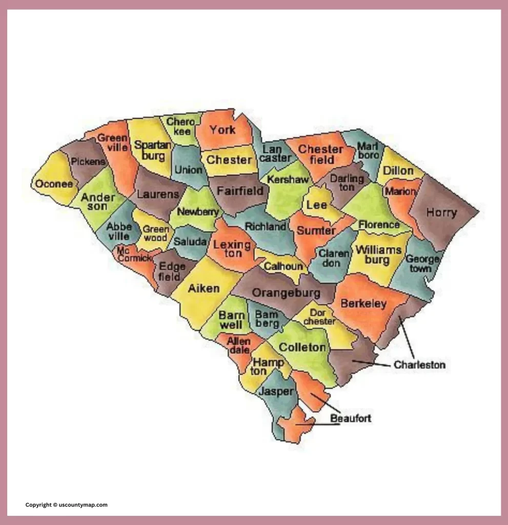 South Carolina County Map [Map of SC Counties and Cities]