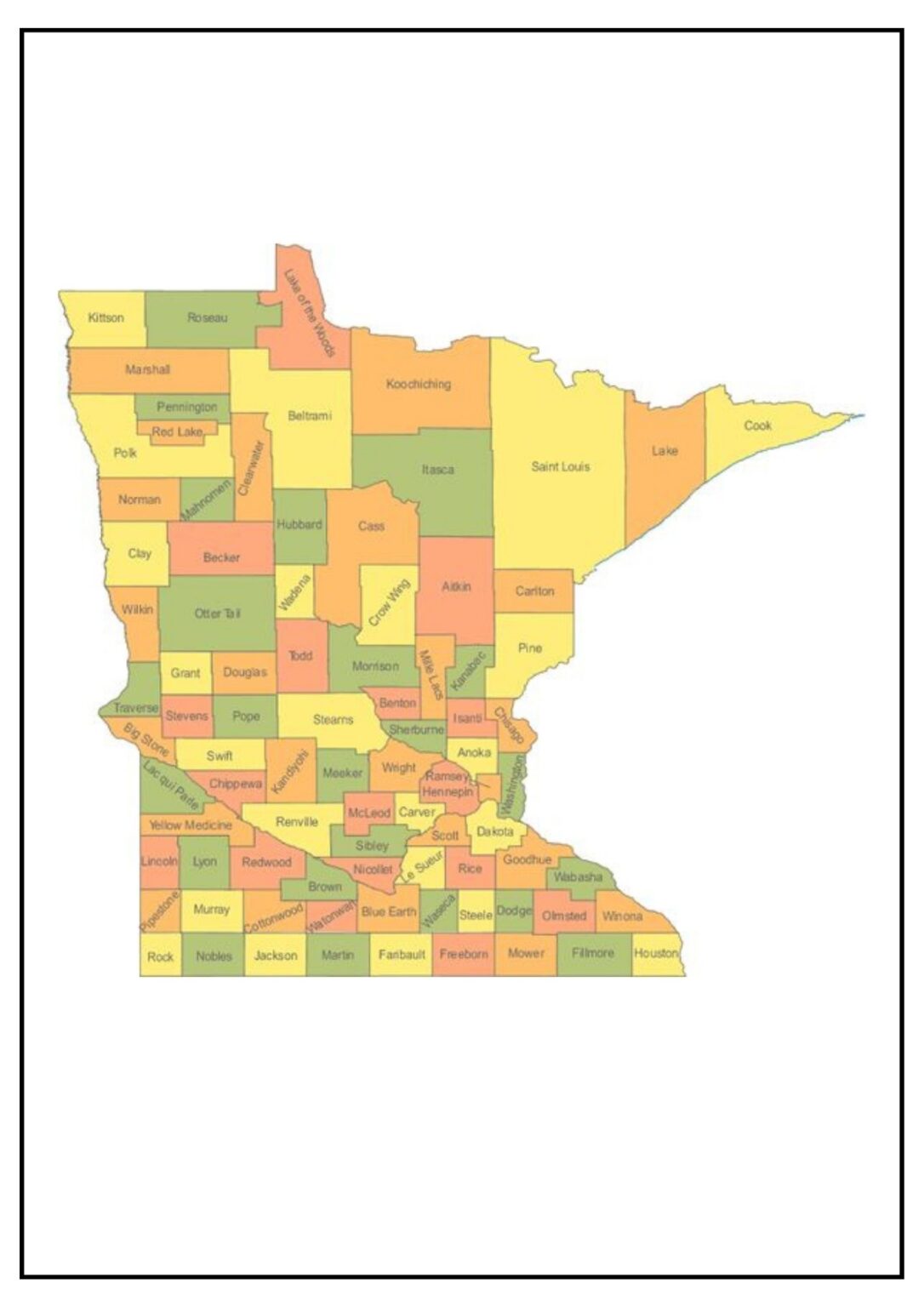 Minnesota County Map [Map of MN Counties and Cities]