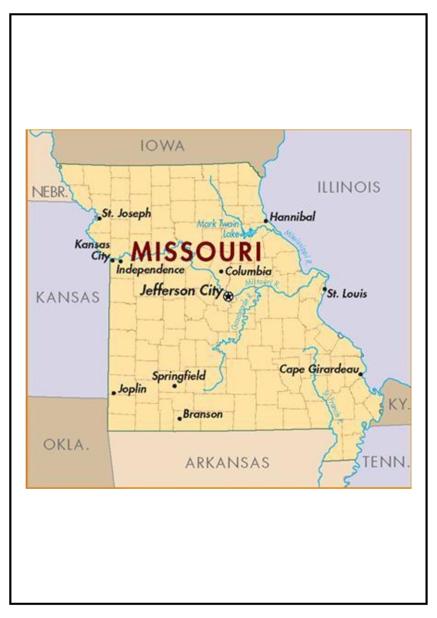 Missouri County Map [Map of Missouri Counties and Cities]