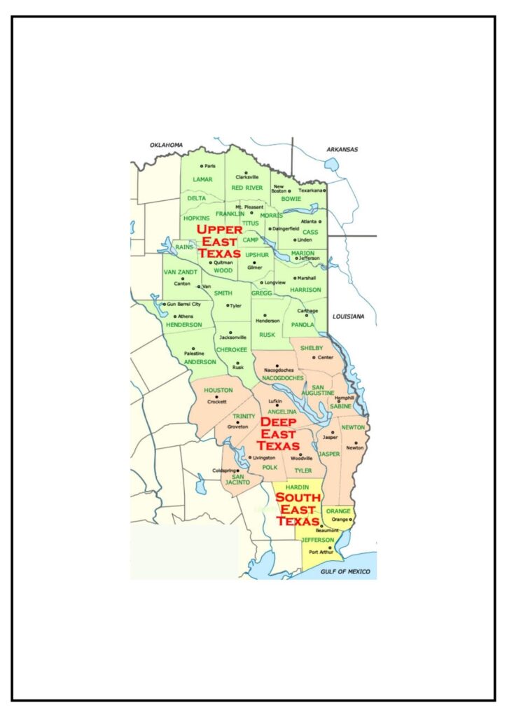 Map of Texas Cities and Counties